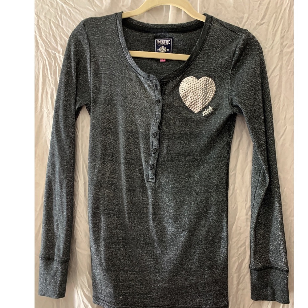 Victoria Secret PINK long sleeve bling top